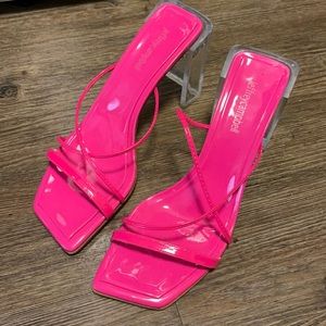Jeffrey Campbell *worn* Neon Pink sandals